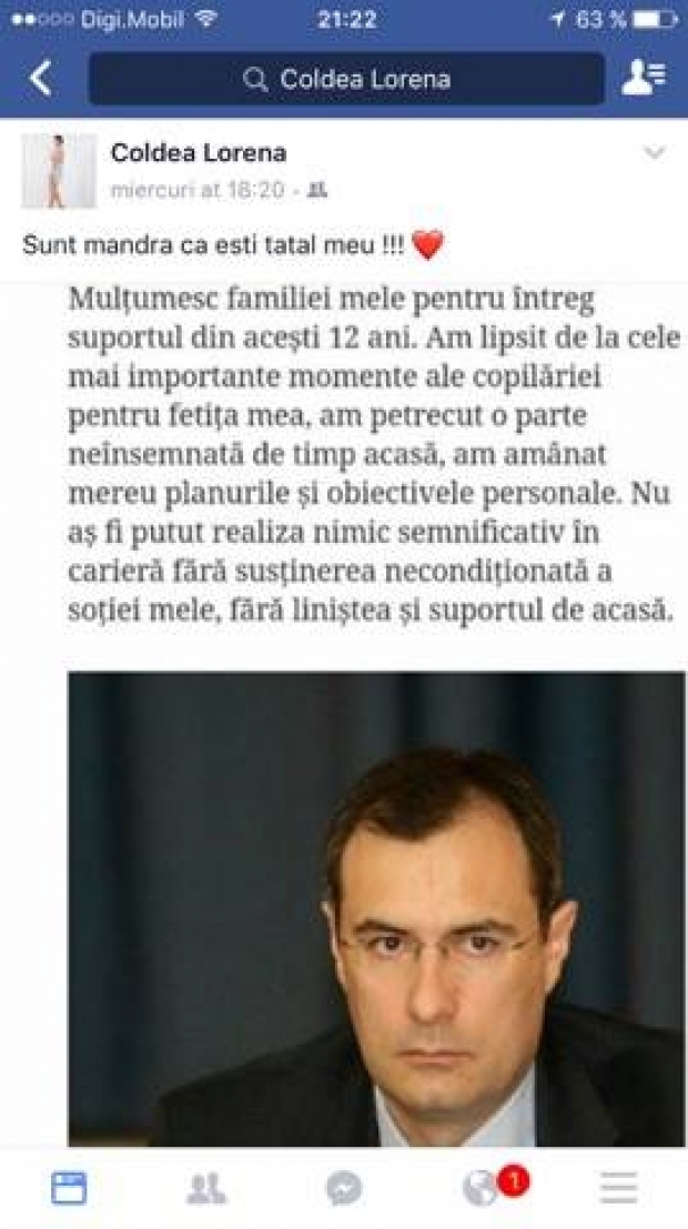Lorena Coldea susţine că este fiica lui Florian Coldea