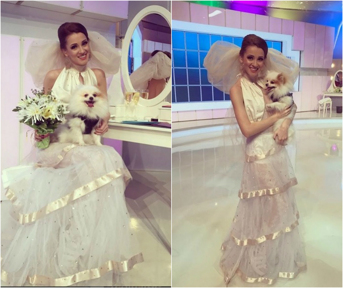 Cunoscuta asistentă TV a făcut rapid publice imaginile cu ea în rochie de mireasă