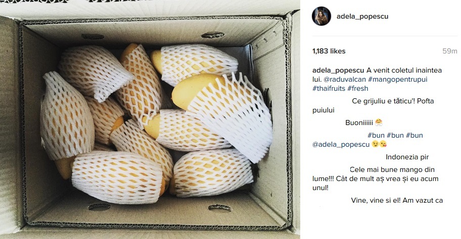 Adela Popescu a primit pachet de la Radu Vâlcan