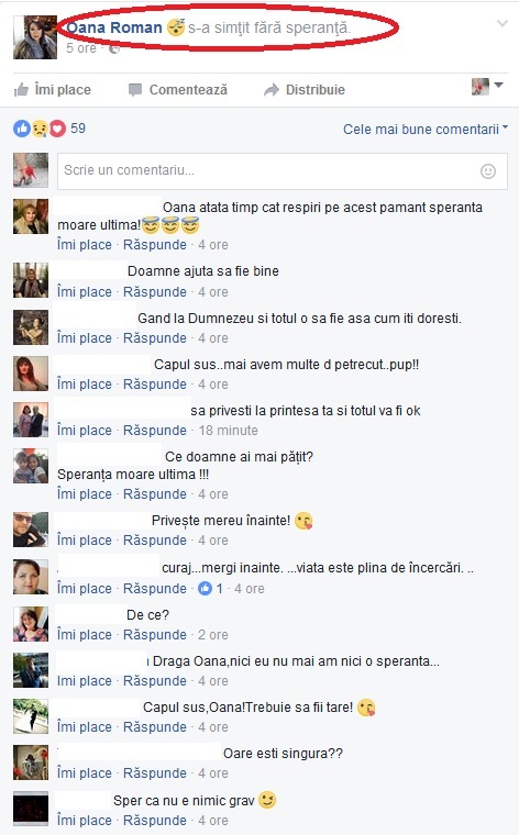 Oana Roman şi-a anunţat prietenii că a ajuns la capătul puterilor