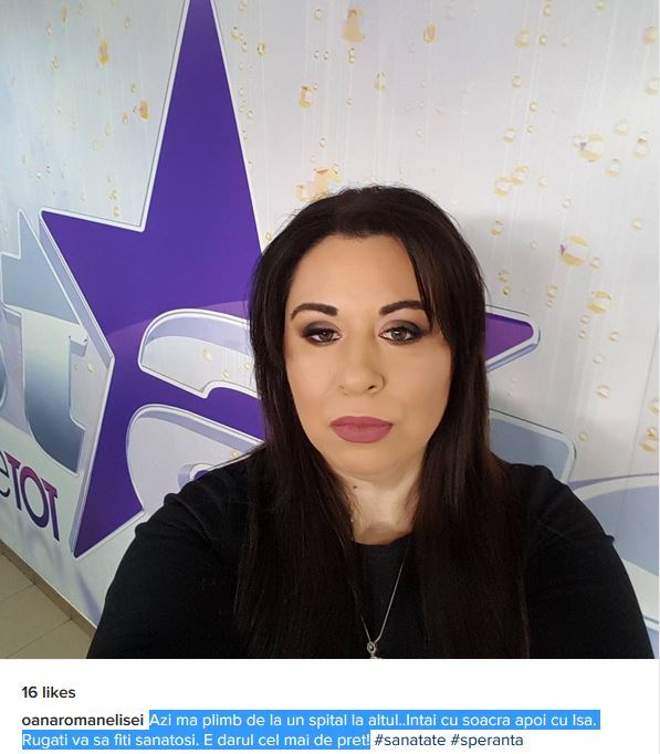 Oana Roman a făcut public un anunţ trist, în urmă cu puţin timp