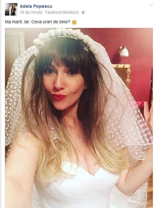 Adela Popescu, în rochie de mireasă