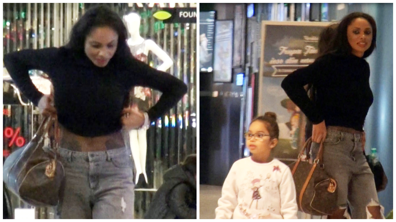 Laurette a avut o problemă cu perechea de dresuri pe care o purta sub blugi.