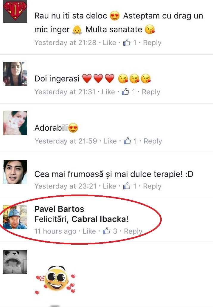Mesajul lui Pavel Bartos pentru Cabral, care a fost sters