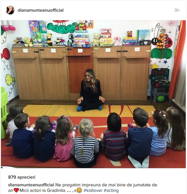 Diana Munteanu predă actoria la grădiniţă