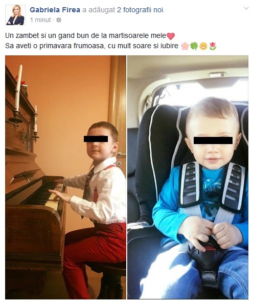 Gabriela Firea e o mamă tare mândră de băieţii pe care-i are cu Florin Pandele