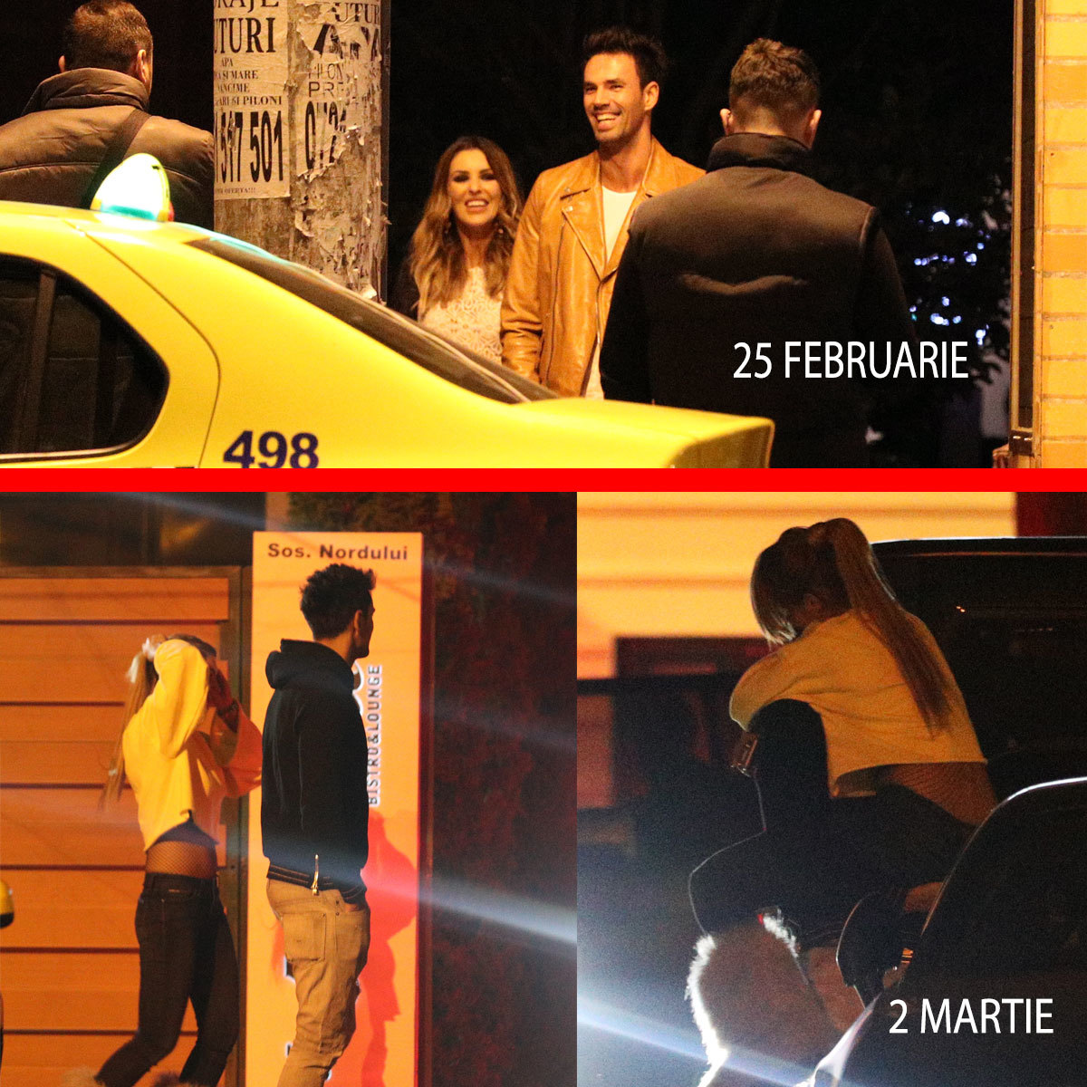 Zed a fost mai întâi cu Denisa la Loft, (foto sus), iar apoi cu şatena care îl sărută cu foc, la Brasserie