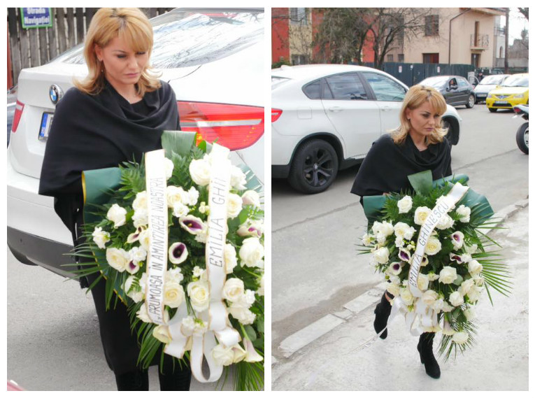 Emilia Ghinescu, îndurerată la priveghiul Ilenei Ciuculete.