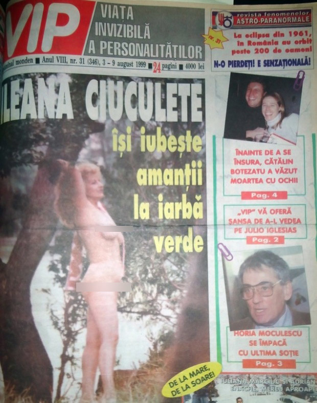 Ileana Ciuculete a apărut complet dezbrăcată pe coperta revistei
