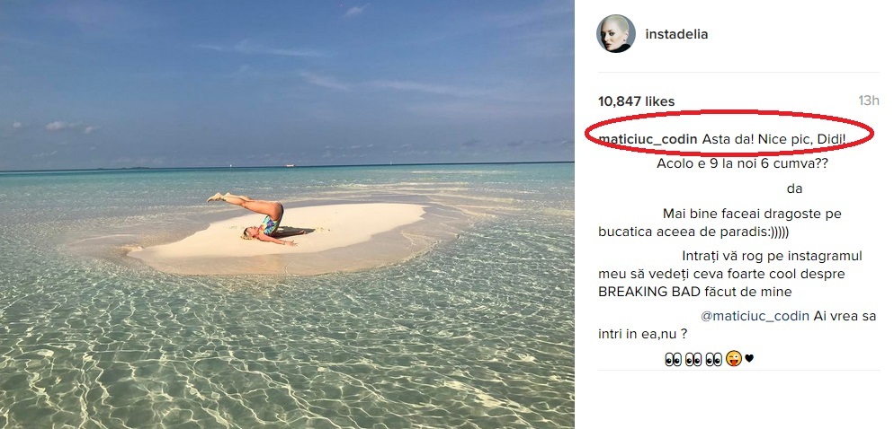 Codin Maticiuc a apreciat poza Deliei
