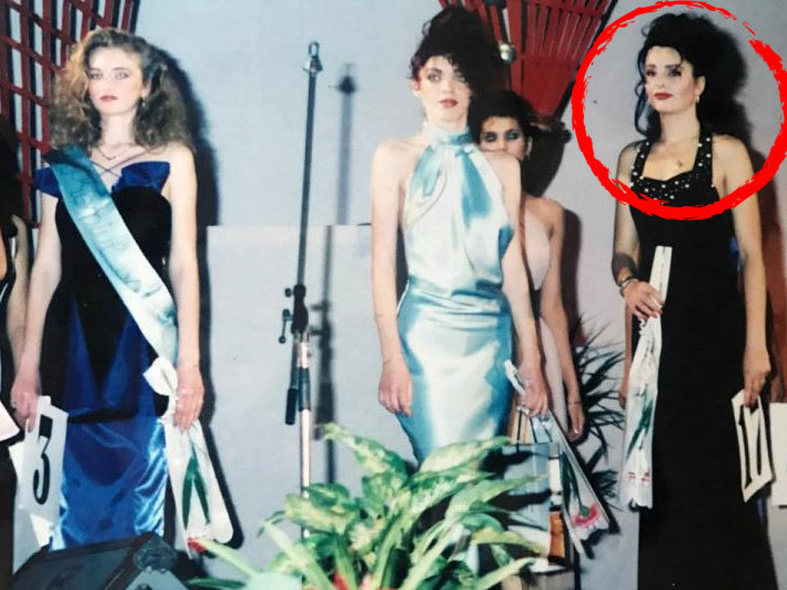 Brigitte la Miss Banat, organizat la Timişoara în 1996