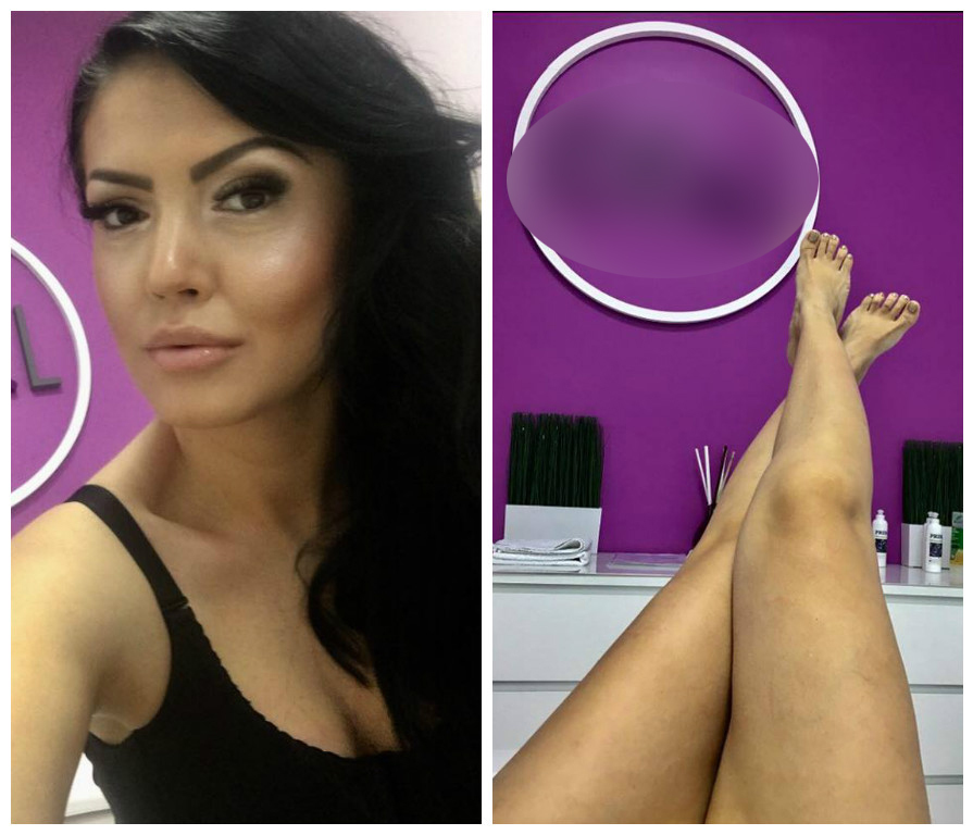 Andreea Mantea s-a pozat pe masa de epilare.