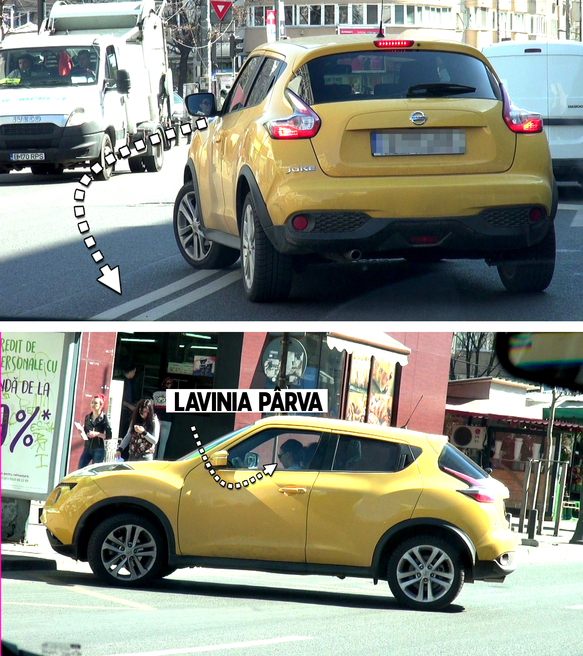 Viitoarea doamnă Bănică a întors pe linia dublă continuă