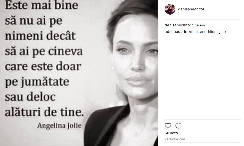 Denisa Nechifor susţine preferă mai bine să fie singură decât cu un bărbat indisponibil