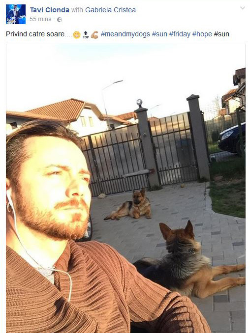 Tavi Clonda a făcut publică pe Facebook această imagine după ce s-a aflat că va deveni tătic