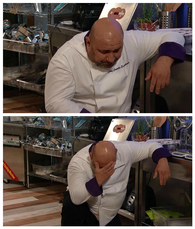 Cătălin Scărlăţescu este la un pas de leşin.