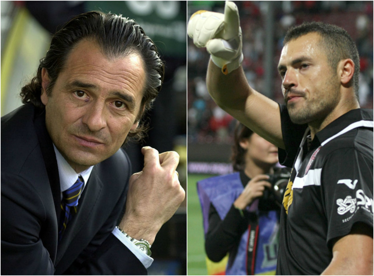 Părinţii spirituali ai copilului vor fi Cesare Prandelli (stânga) şi Eduard Stăncioiu (dreapta)