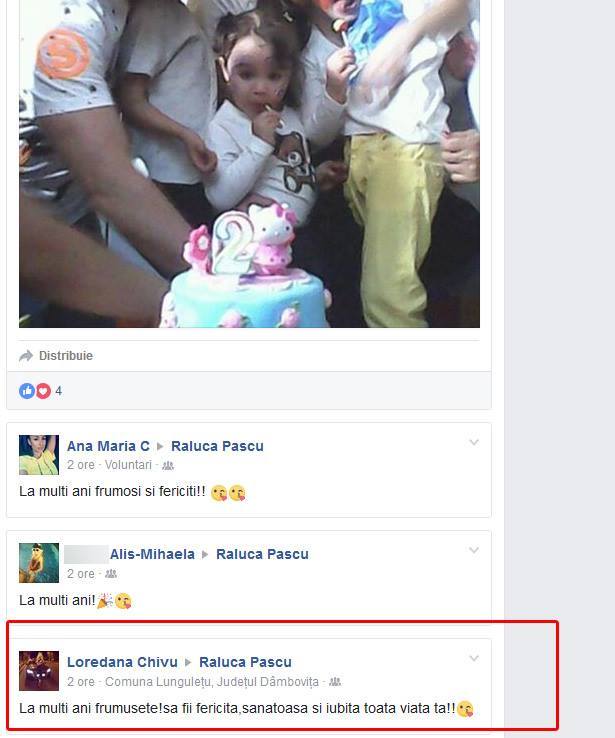 Raluca nu a apucat să-i răspunda Loredanei la mesajul de felicitare pe care l-a primit