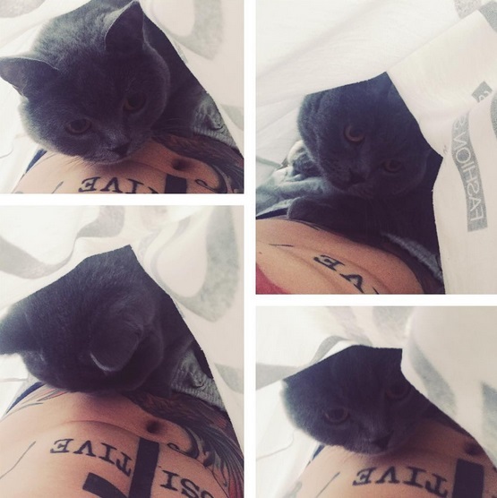 Ddy Nunes doarme alături de pisica lui.