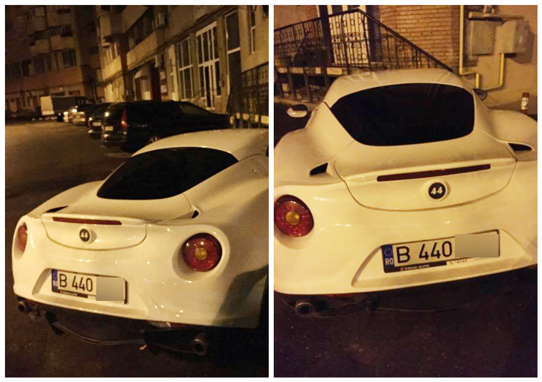 Maşina lui Gabi Enache este parcată în faţa blocului din Reşiţa, unde locuieşte familia iubitei lui, Lena.
