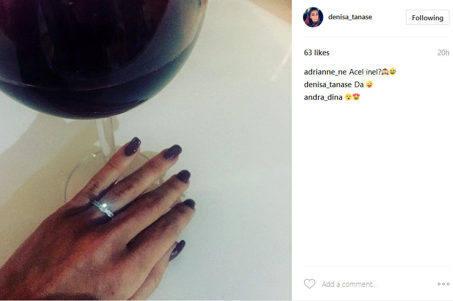 Denisa Tănase şi-a arătat inelul de logodnă pe reţelele de socializare