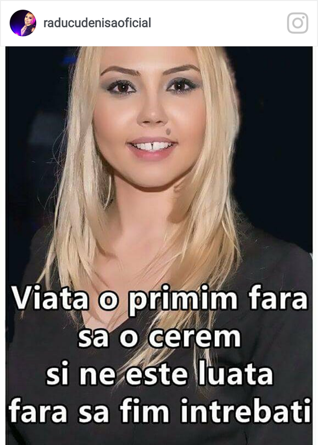 Denisa pare să-şi fi presimţit boala.