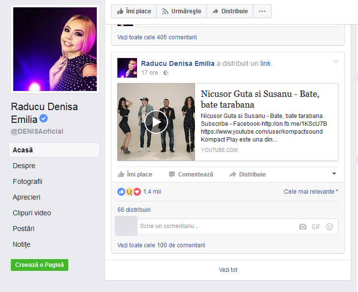 Denisa Manelista a făcut o nouă postare pe Facebook.