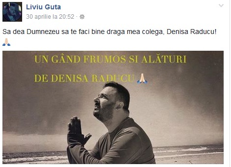Liviu Guţă se roagă şi el pentru sănătatea Denisei Manelista