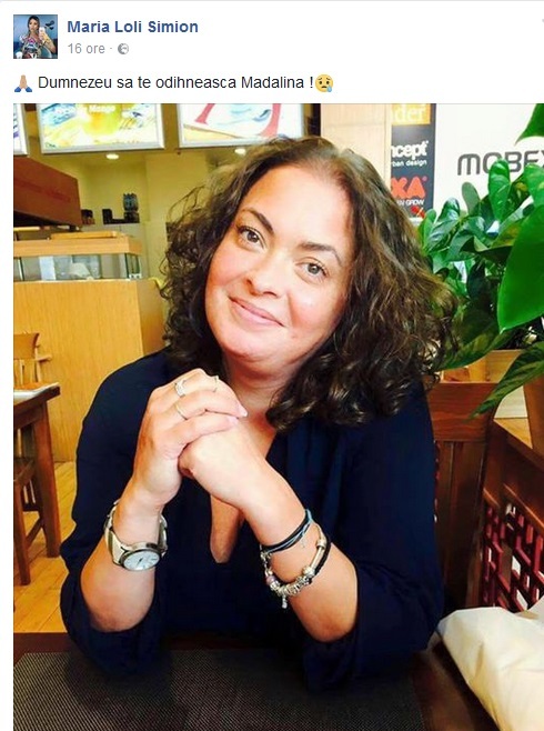 Maria Simion a pierdut o prietenă dragă
