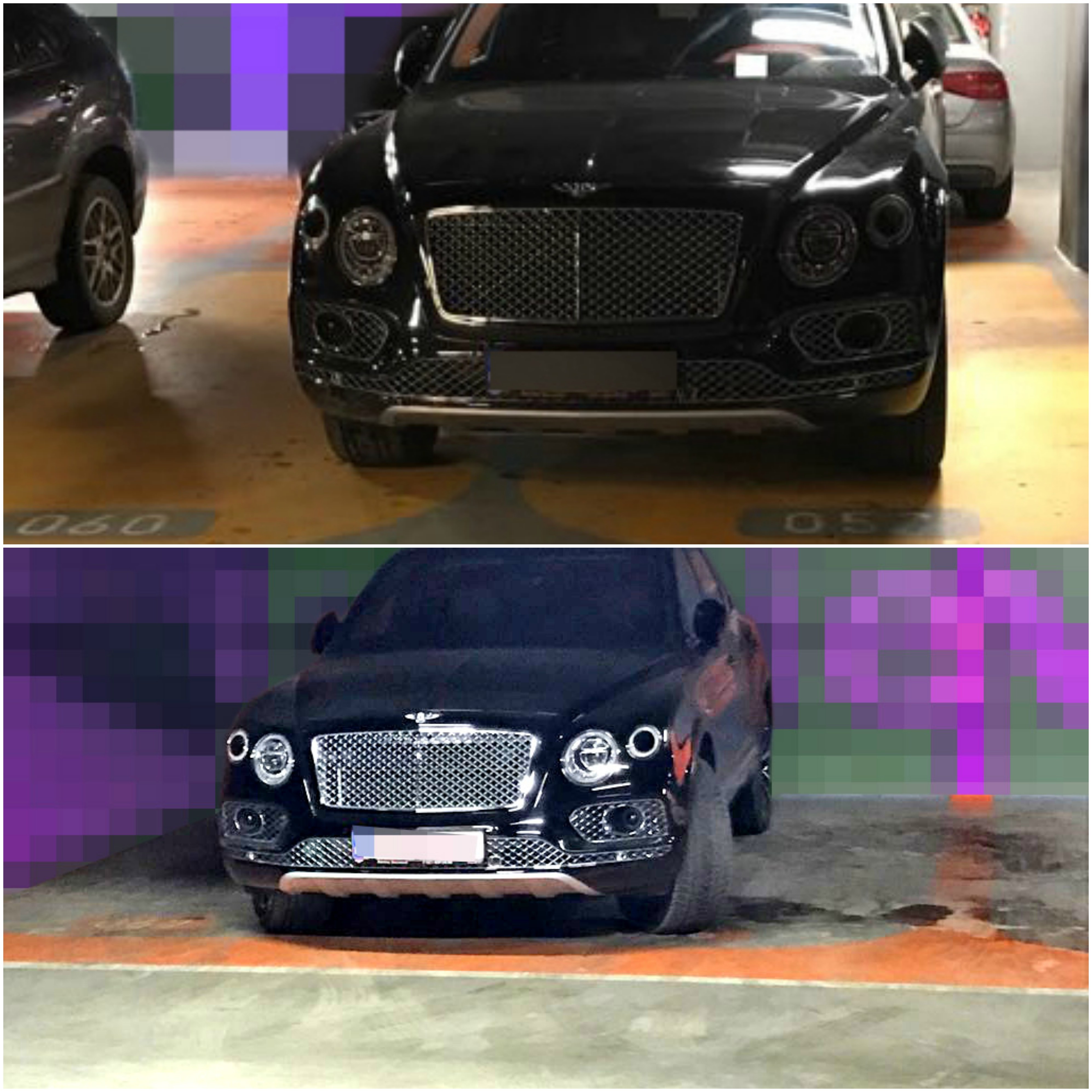 Doamna Maya obişnuieşte să-şi parcheze Bentley-ul pe două locuri, aşa cum se vede în imaginile surprinse în cele două parcări subterane diferite