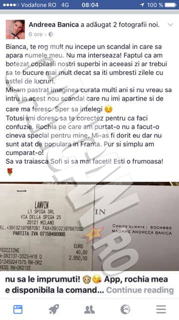 Andreea Bănică i-a răspuns Biancăi Drăguşanu