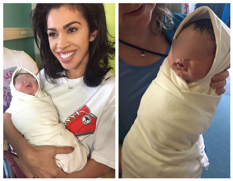 Raluca cu fiul cumnatului său, Miguel.