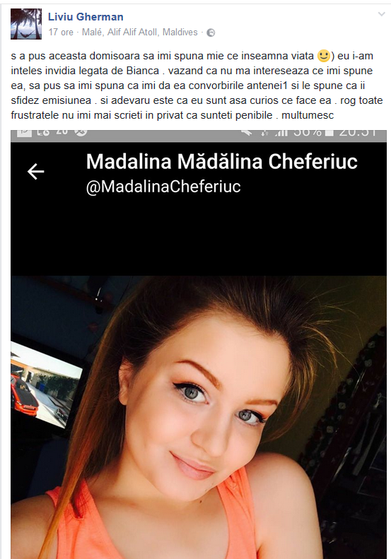 Liviu de la ”Insula iubirii” a ieşit la atac