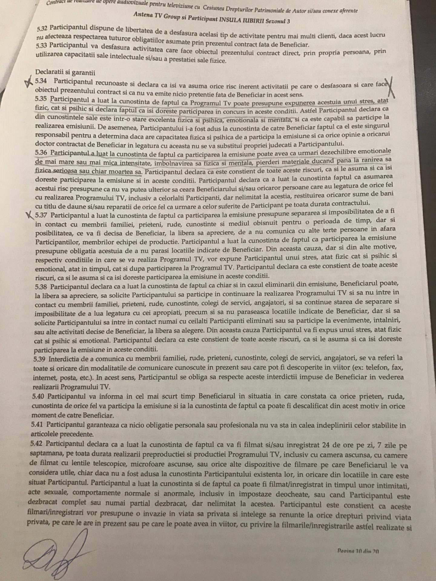 Extras din contractul încheiat între Bianca de la ”Insula iubirii” şi Antena 1