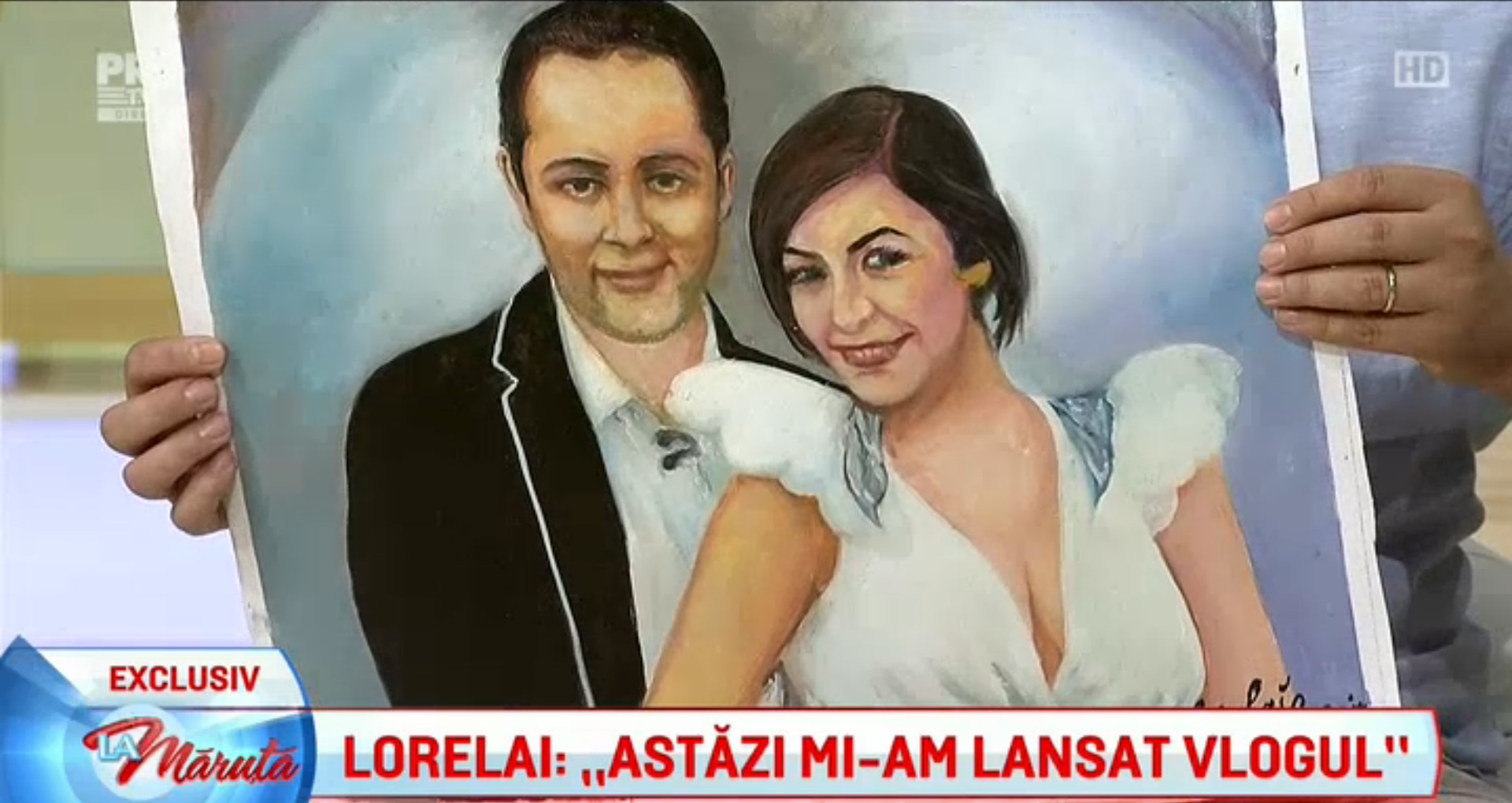 Lorelai i-a dăruit lui Cătălin Măruţă un tablou ce îi înfăţişează pe realizatorul TV şi pe soţia acestuia, Andra