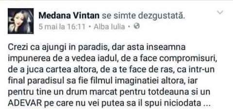 Mesajul în care Medana vorbea despre cele întâmplate pe ”Insula iubirii”