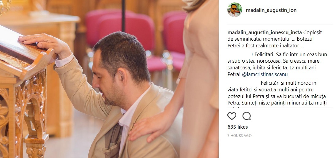 Mădălin Ionescu, în genunchi în faţa altarului