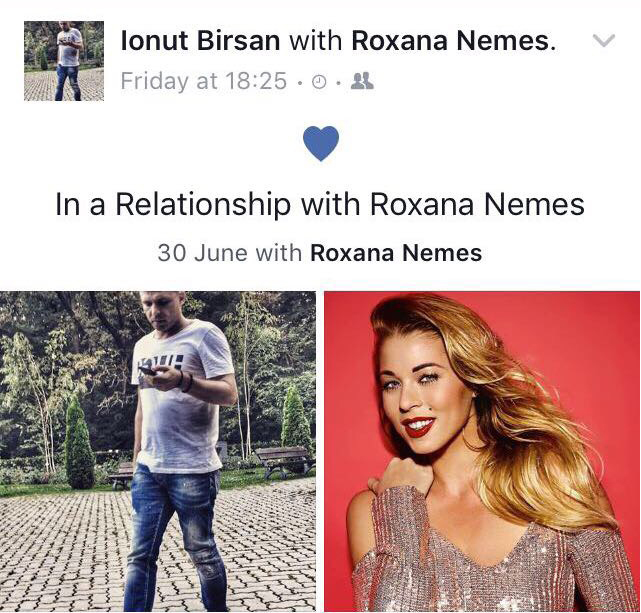 Ionuţ Bîrsan şi Roxana Nemeş şi-au oficializat relaţia
