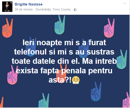 Brigitte Nastase sustine ca i-a fost furat telefonul