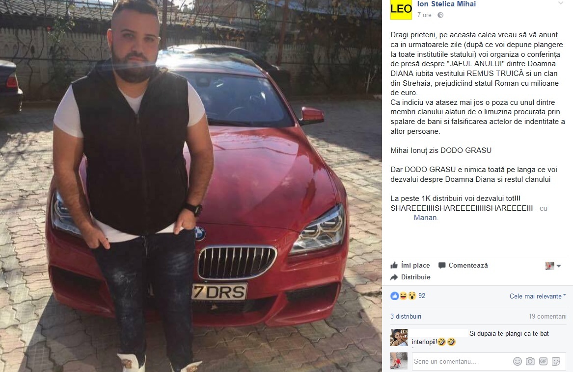 Leo de la Strehaia pregăteşte un denunţ despre ”Jaful Anului”