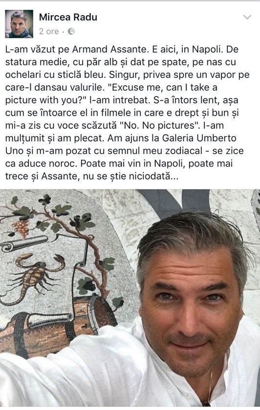 Mircea Radu, resemnat după ce a fost refuzat de Armand Assante