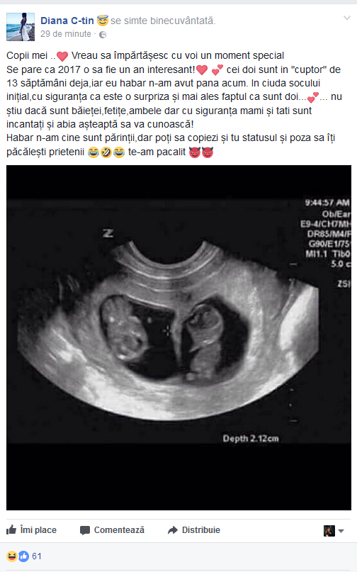 Diana a făcut o glumă cu prietenii virtuali.