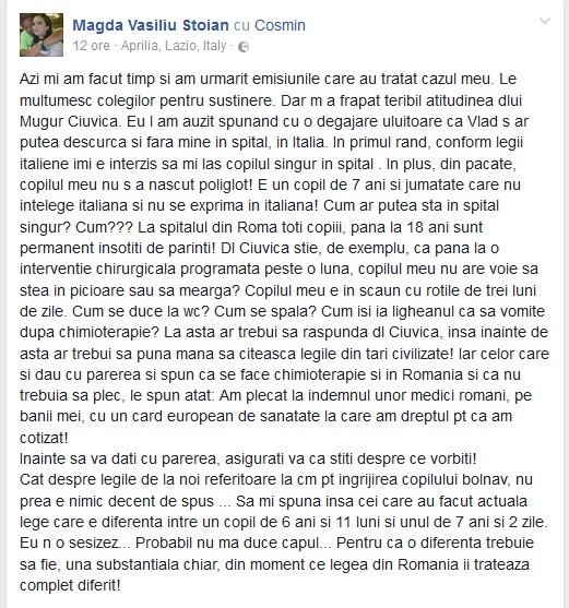 Magda Vasiliu a revenit cu detalii cutremurătoare despre situaţia fiului ei