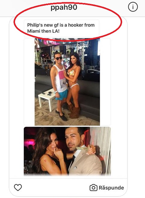 Andreea Sasu spune că i s-a comunicat că noua iubită a lui Philipp Plein este prostituată