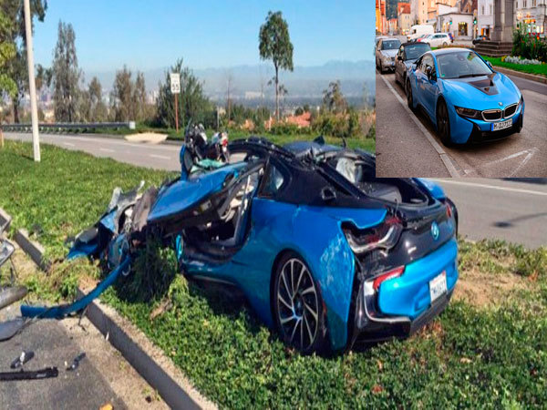 Maşina cu care Luis Fonsi ar fi făcut accident.