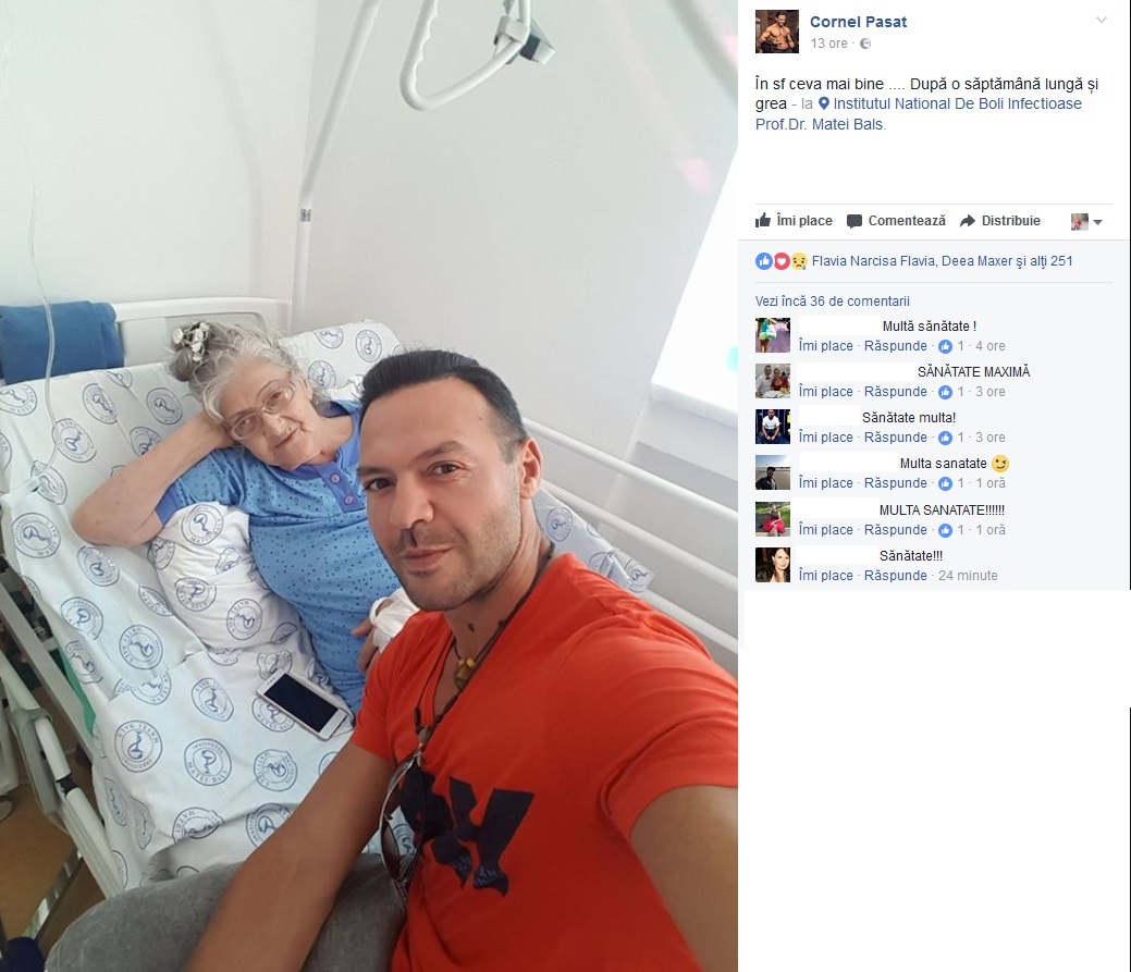 Cornel Păsat a ajuns cu mama la spital