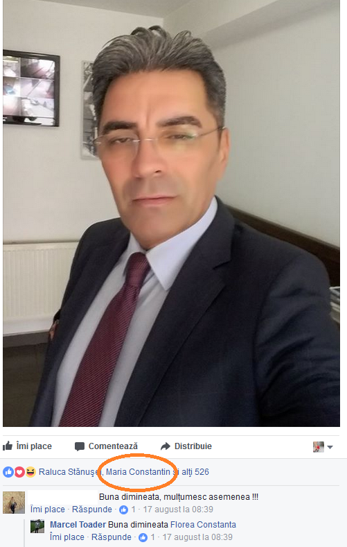 Maria Constantin a reacţionat la mesajul lui Marcel Toader în care acesta vorbeşte despre iubirea din interes