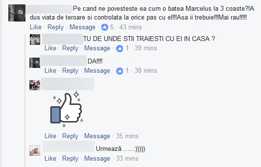 Se pare că o doamnă care susţine că locuieşte împreună cu Maria şi Marcel, a anunţat că bărbatul o şi loveşte!