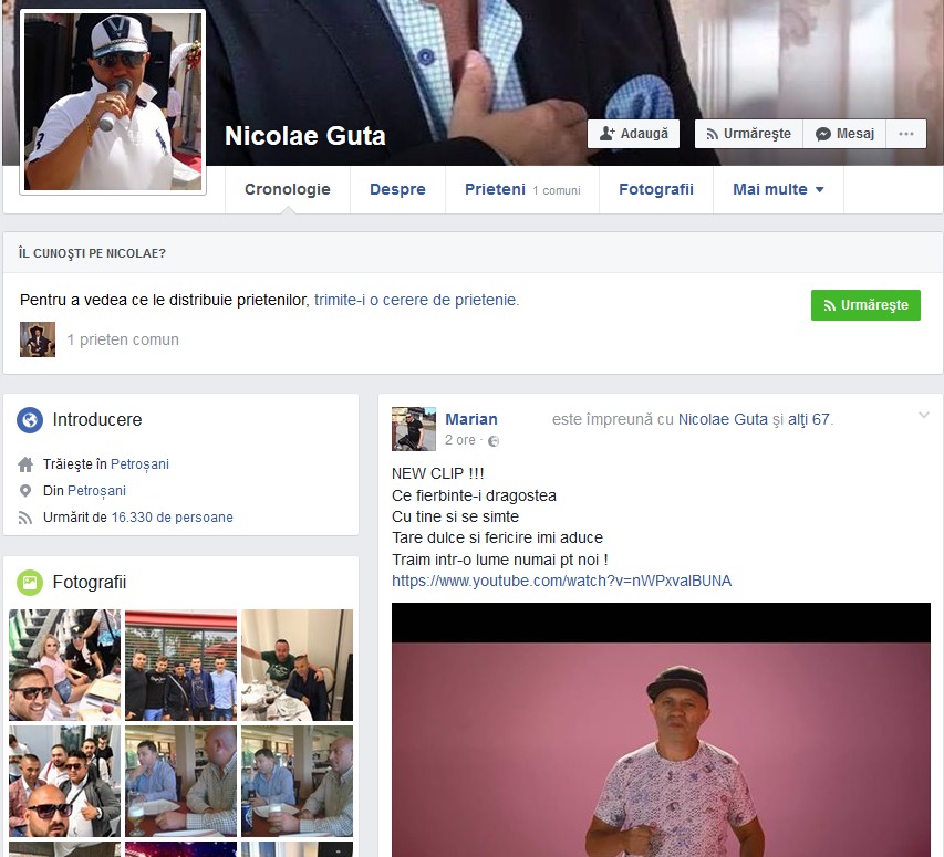 Mesajul apărut pe pagina de Facebook a manelistului la mai bine de 24 de ore după ce s-a spus că a murit