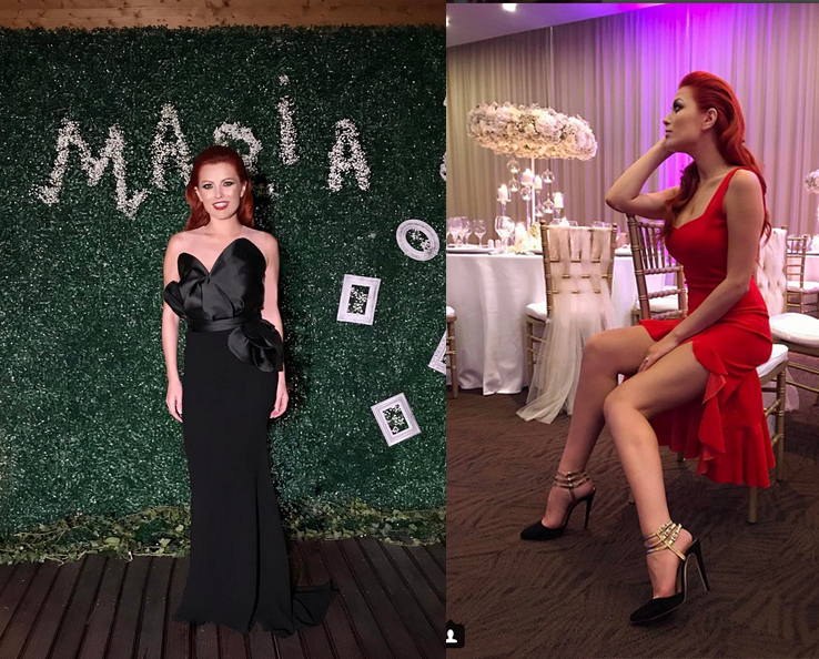 Elena Gheorghe a schimbat două ţinute la botezul finuţei sale.